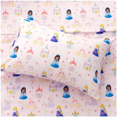 Full Sheets Set for Girls Kids - 4-Piece Cute Princess Bedding Set, Breathable Pink Castle 3D Fitted Sheets with 14" Deep Pocket, Ultra-Soft Lightweight Bedroom Essentials - Image 5