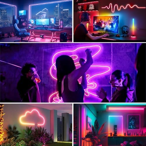 100FT Led Rope Lights,Flexible Neon Light Control with App/Remote,Multiple Modes,IP65 Outdoor Waterproof,Music Sync Strip for Bedroom - Image 3