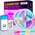 CHARKEE LED Strip Lights 200ft (2 Rolls of 100ft). 24V 5050 Ultra Long Super Bright Smart Light Strips with APP Control. 24keys Remote Music Sync Color Changing Led Lighting for Bedroom, Decoration by CHARKEE
