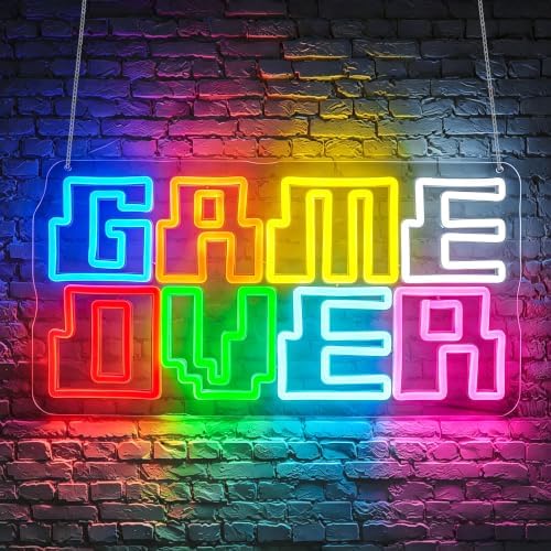 Neon Sign, Game Over Neon Signs for Wall Decor LED Signs Neon Light by GdbkabfNeonSign