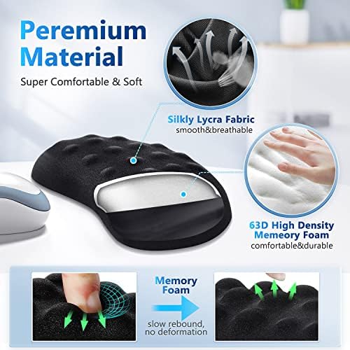 Gimars Upgraded Keyboard Wrist Rest with Massage Dot, Ergonomic Wrist Pad for Pressure Release & Wrist Massage, Soft Memory Foam Wrist Support for Pain Relif, Full Size for Computer,Home,Office,Gaming - Image 4