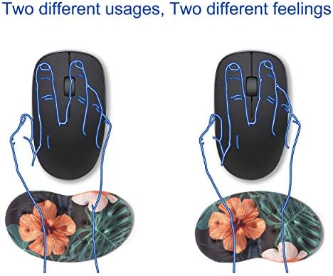 BRILA Ergonomic Memory Foam Mouse Wrist Rest Support Pad Cushion for Computer, Laptop, Office Work, PC Gaming - Massage Holes Design - Wrist Pain Relieve (Floral Leaves) - Image 2
