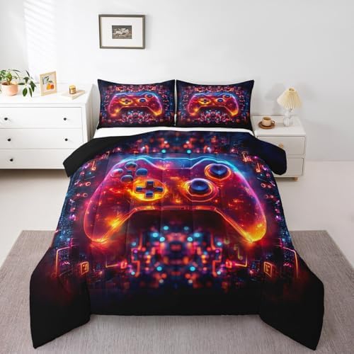 Feelyou Kids Boys Gamer Comforter Set 3D Game Gamepad Toddler Size Bedding Set for Teens Girls Game Console Duvet Quilt Soft Microfiber - Image 6