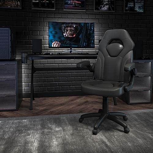Flash Furniture X10 Gaming Chair Racing Office Ergonomic Computer PC Adjustable Swivel Chair with Flip-up Arms, Black LeatherSoft | Ergonomic, Flip-up Arms, Height Adjustable, Racing Style - Image 2