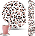 Keyboard Wrist Rest and Mouse Pad Wrist Support Set with Coasters,Ergonomic Gaming Mousepad for Home Office Working Studying Easy Typing & Pain Relief,Leopard Print by CICPLKSE
