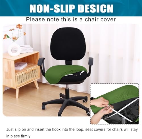 Smiry Stretch Printed Office Computer Desk Chair Seat Covers | Stretch Fit, Soft Fabric Universal Rotating Chair Cover, Washable Removable, Anti-Dust Seat Cushion Protector - Image 3