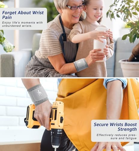 HiRui Wrist Brace (2 PCS) - Adjustable Compression for Carpal Tunnel Arthritis Tendonitis Sprain Pain Relief | Wrist Support Wrist Wraps for Both Hands, Ideal for Sports & Gym Workouts (Gray) - Image 6