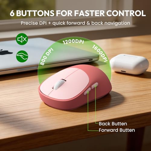 Wireless Keyboard and Mouse Combo, Typewriter Keyboard with Magnetic Wrist Rest, Full-Size Cute Round Keycaps, Sleep Mode, 2.4G Keyboards for Mac/Windows/PC, Office or Home, Trueque CK23Pro - Image 5