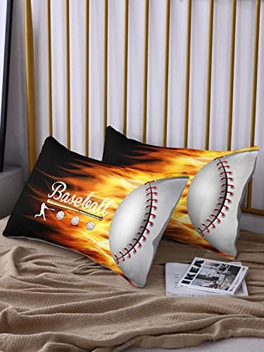 HOSIMA Teens Sports Baseball Bedding Full,1 Fitted Sheet+2 Pillowcases. - Image 7