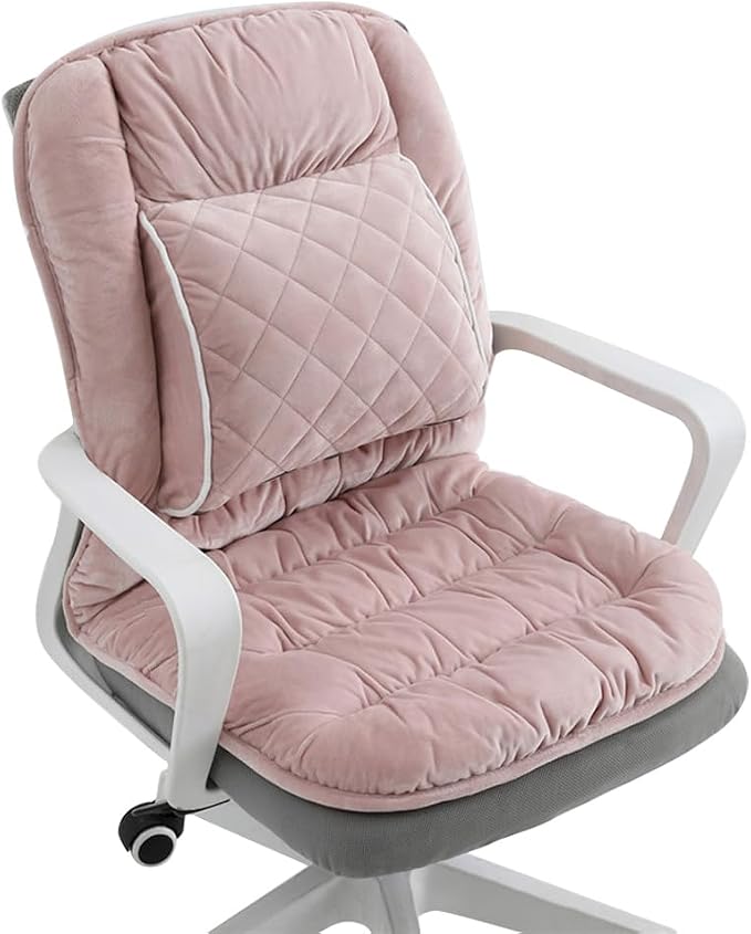 Office Chair Cushion Soft Seat Pad with Backrest Upgraded Lumbar Support Desk Chair Cushions for Dorm, Desk, Rocking Chairs，Patio by Gujuja