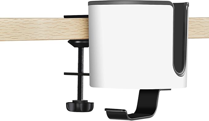 GUNKING Luxury 2-in-1 Anti-Spill Cup Holder with Headphone Hanger (White) by HomeOrganizerLLC