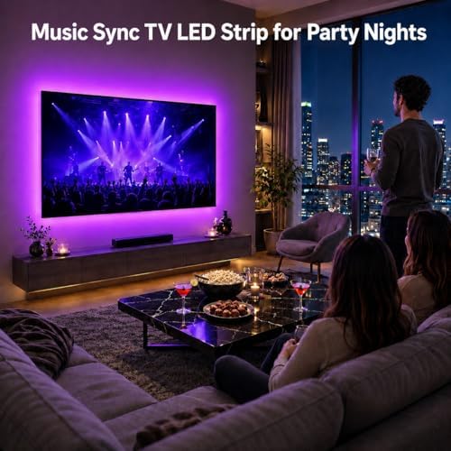 MORIACC LED Lights for TV 9.84ft, TV LED Backlight for 32-43 Inch TV, RGB LED Strip Lights with Music Sync, Bluetooth APP and Remote Control, USB Powered Strip Lights for Bedroom Gaming Home Decor - Image 3