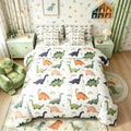 Feelyou Dinosaur Comforter Set Queen Size 7 Pieces 3D Digital Print Bedding Set for Kids Boys Girls Jungle Dino Bed in a Bag with Comforter, Sheets, Pillowcases, Cushion Covers Bedroom Decor by Feelyou