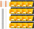 16pc Wall-Mounted Storage Organizer Set with Metal Rails Yellow by LEADLOONG