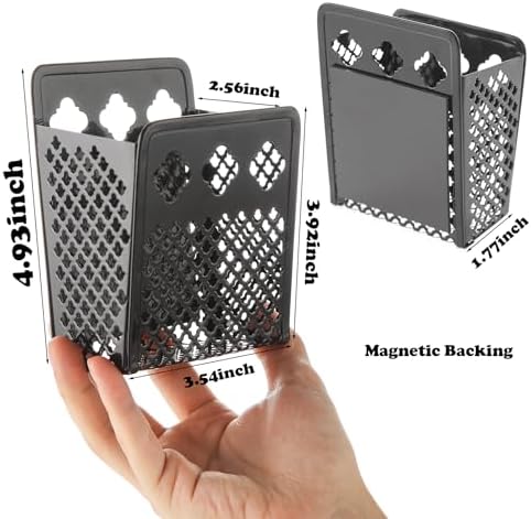 Magnetic Pen Holder, Mesh Metal Strong Magnet Dry Erase Marker Holder - Image 2