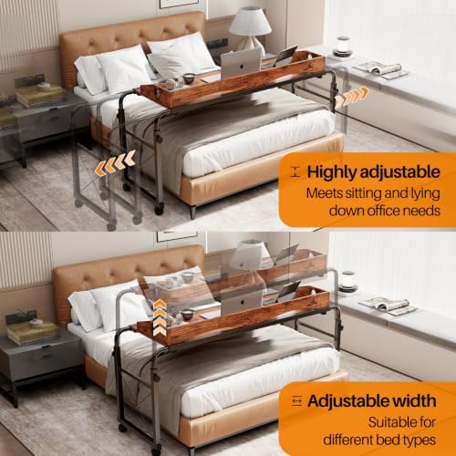 BYMECOST Laptop Desk for Bed, Adjustable Height & Length Laptop Bed Table - Image 6