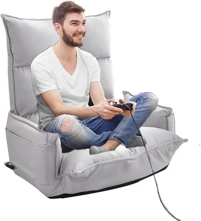 Gaming couch for adults,Floor Gaming Chair with Extra Wide Arms,high Back Folding 360-Degree Swivel Floor Lazy Sofa ,The backrest is adjustable in 14 angles suitable for teenagers and adults,3 by TBQATNTS