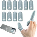 JWH Ultra-Thin Silver Fiber Gaming Finger Sleeves,Blue Thumb Sleeves Gaming Cots,10 Pack Gaming Finger Gloves for PUBG,with Storage Box,High Sensitivity,Anti-Slip,Fundas para Dedos Gamer by JWH