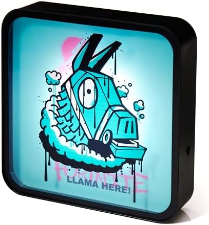Numskull Fortnite Acrylic LED Light Box Lamp Official Llama LED Light, Desk or Wall-Mounted, USB or Battery Powered, 8.7" Tall, Blue and Pink - Image 4