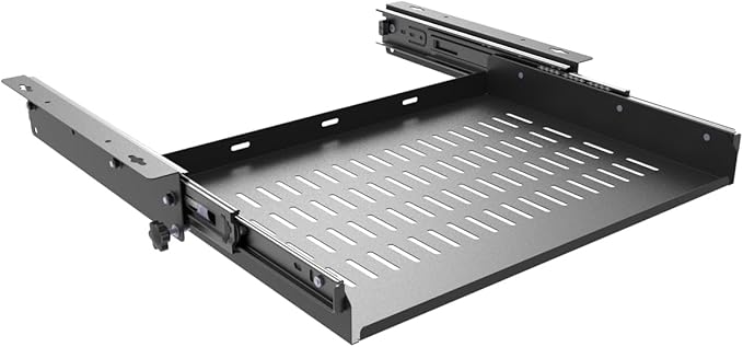 Sliding Under Desk Laptop Mount Shelf with Air Vents, 16" W by JINGCHENGMEI