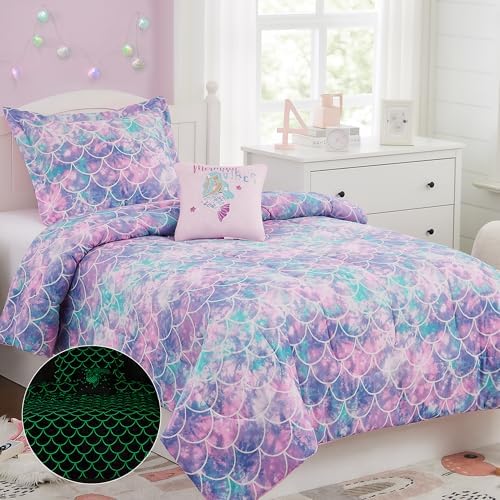 Twin Comforter Set for Girls - 3 Pieces Mermaid Bedding Twin Bedding Sets - Image 3