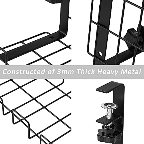 2 Pack Cable Management Under Desk Tray, 16", Black - Image 3