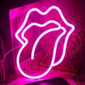 Lips Neon Sign LED Pink Lips Big Tongue Shaped Neon Signs for Wall Decor USB Neon Light Signs for Bedroom Bar Pub Hotel Christmas Wedding Party by gamerneon