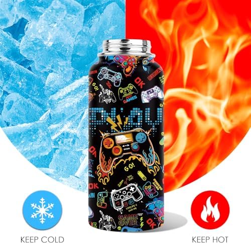 Gaming Gamer Gifts 32oz Gamings Gamepad Water Bottles, Gamers Gifts for Kids Teen Game Boys Son Adults Gaming Tumbler Presents Gamers Birthday Party Christmas Game Decor Gift Gamer Cup - Image 6