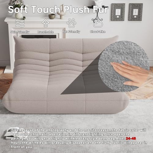 WHGBJA Oversized Bean Bag Chair for Adults with Memory Foam 3 Seater Couch | Floor Sofa Couch for Gaming, Reading, Bedroom, Living Room, Comfy, Boneless, Ergonomic - Image 3
