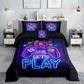 Twin Gaming Comforter Sets 6PCS, Gaming Bedding Set for Boys,Bed in a Bag with Flat Sheet and Fitted Sheet,Pillowcases,Cushions for Boys by Helloosuucomforterset