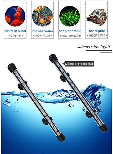 MQ 12 in Submersible LED Aquarium Light, 2W Color Changing Fish Tank Light with Remote Control, IP68 Crystal Glass 12 LEDs Lights Bar, for Fish Tank 15-20 inch - Image 4