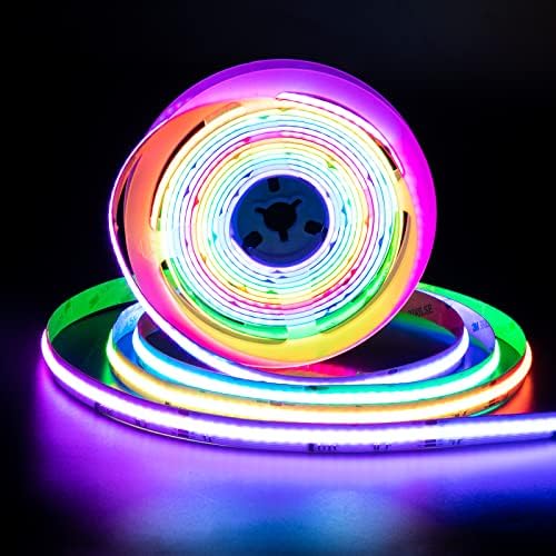 PAUTIX RGB Smart IC COB LED Strip Light Addressable 24ft/7.5m,UL-Listed DC24V Color Flowing Strip Light Multicolor Flexible Tape Lights for TV,Bedroom,Party DIY Decoration(Without Controller&Adapter) by PAUTIX
