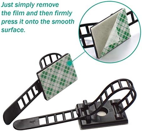200 Pieces Cable Management Desk Wire Organizer Cable Ties Zip Ties Adhesive Cord Clips Cord Keeper Desk Wire Management - Image 5