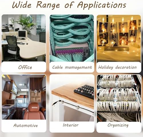 Magnetic Cable Zip Tie Mounts, 50 Pcs Magnets with 200 Pcs Cable Zip Ties, Multipurpose Cable Holder Magnets Magnetic Wire Management Bases with Heavy Duty Zip - Image 6