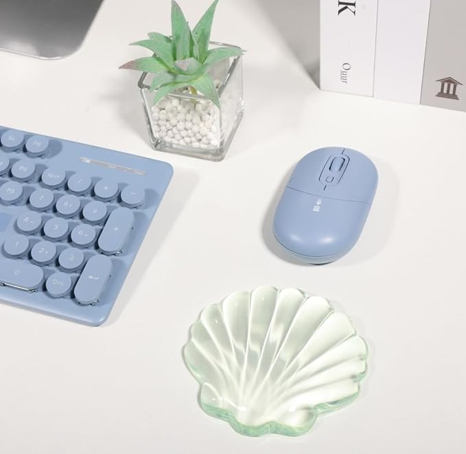 Gel Wrist Rest for Keyboard and Mouse Green Shell Keyboard Wrist Rest Set Ergonomic Cute Transparent Clear Cool Mouse Wrist Pad Silicone Non-Slip Support for Computer Gaming Home Office Ocean Beach - Image 8