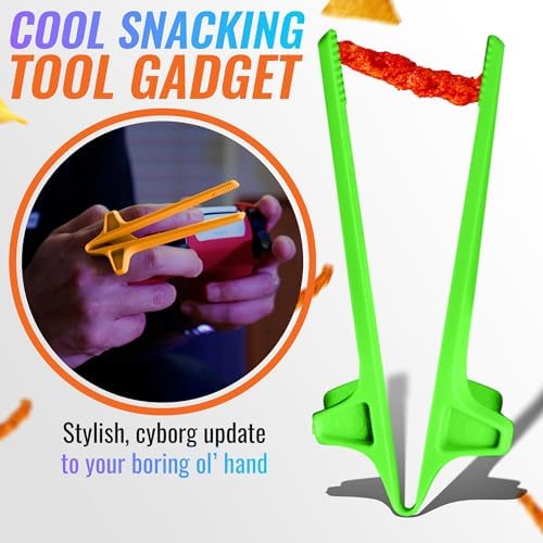 SNACTIV LITE Finger Chopsticks for Gamers 4PC NEON Bundle - As Seen on Shark Tank! The Official Snacking Tool of the Future - Enjoy Snacks and Chips with Ease - Innovative Gaming Snacking Solution - Image 5