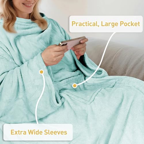 Catalonia Wearable Blanket with Sleeves for Women & Men, Fleece Wrap Throw - Image 5