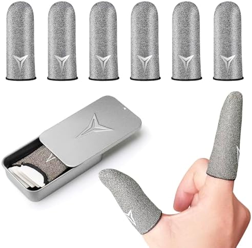 Professional Pure Silver Fiber Finger Sleeves Gloves for Mobile Gaming by NUOZME