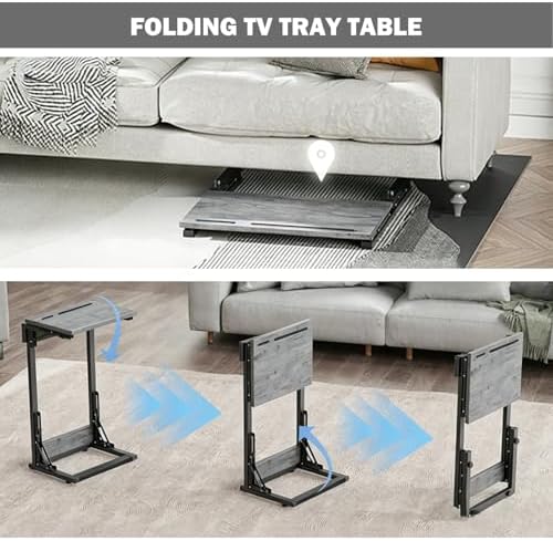 Folding TV Tray Table, Adjustable Height TV Trays for Eating on Couch - Image 6