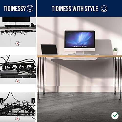 Cable Management net - Under Desk Wire Management - Flexible Under Desk Cable Management Tray White - Image 4
