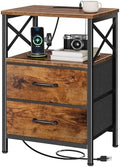 Huuger Night Stand with Charger Station, USB-C Port, End Table by Huuger