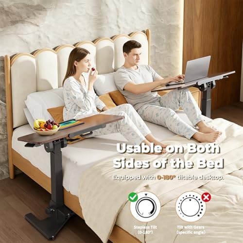 JOY worker Foldable Portable Laptop Desk, 180° Tilt Overbed Bedside Table - Image 3
