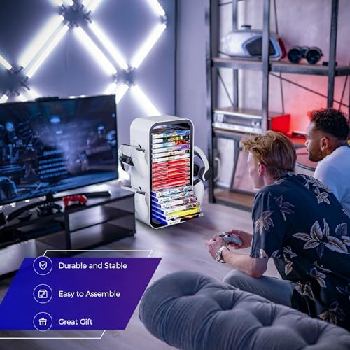 Allnice Universal Game Rack - Stores 19 Games, 4 Controller Holders, Organizes PS5/PS4/Xbox One/360/Series X/S/Switch & More - Image 7