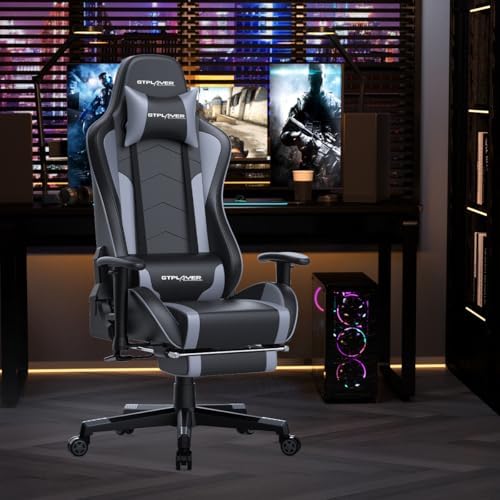 GTPLAYER Gaming Chair with Footrest Speakers Video Game Chair Bluetooth Music Heavy Duty Ergonomic Computer Office Desk Chair - Image 2