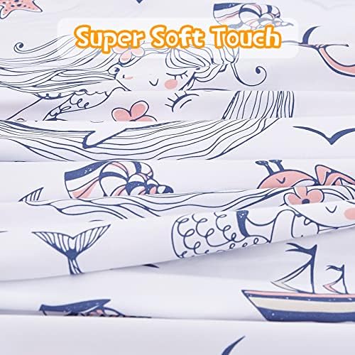 JSD Mermaid Ocean Theme Kids Full Sheet Set for Girls 4 Piece - Image 5