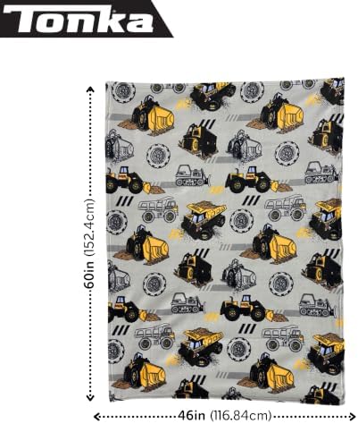Franco Tonka Construction Trucks Kids Throw Blanket, 46 in x 60 in, Soft Cozy Decorative Blanket for Couch, Bed, or Travel (Officially Licensed Product) - Image 6