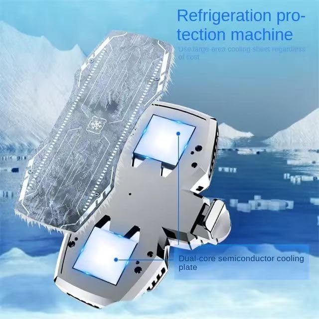 Phone Cooler for Tiktok Live Streaming, Mobile Gaming.Fast Cooling Cell Phone Refrigerator with Customized RGB Lighting, LED Temperature Display，Dual core Cooler - Image 5