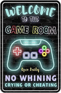 Gaming Room Metal Sign Gamer Wall Decor For Boys Game Room Bedroom Gamers by Sadytui