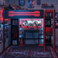 Merax Full Size Gaming Loft Bed with Desk and Built-in Wardrobe & Cabinets by Merax