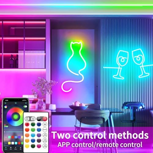 segrass 16.4FT DC24V RGB LED Neon Rope Lights with Remote/APP Control, Waterproof, Flexible, Multicolor, Modern Style for Bedroom, Room, Outdoors, Christmas Decor - Image 2